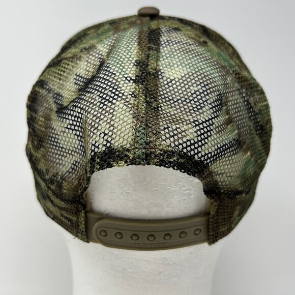 Vintage 90s Pickard Trucking Trucker Hat Baseball Cap Camo Mesh Snapback Green - Picture 3 of 9